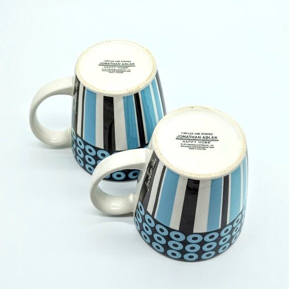 Jonathan Adler Happy Home Circles and Stripes Ceramic Mugs - Picture 6 of 8